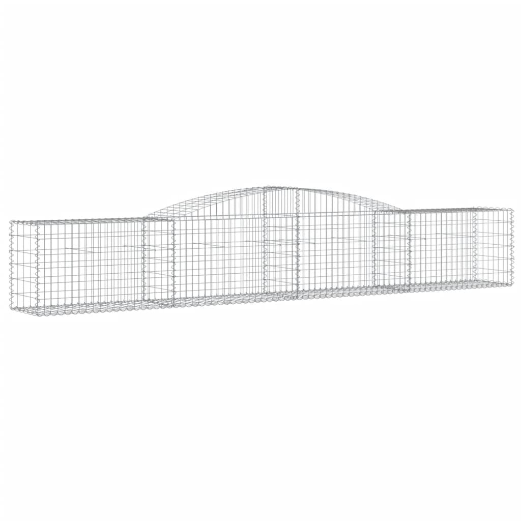 Gabionen mit Hochbogen 8 Stk. 400x50x60/80cm Verzinktes Eisen