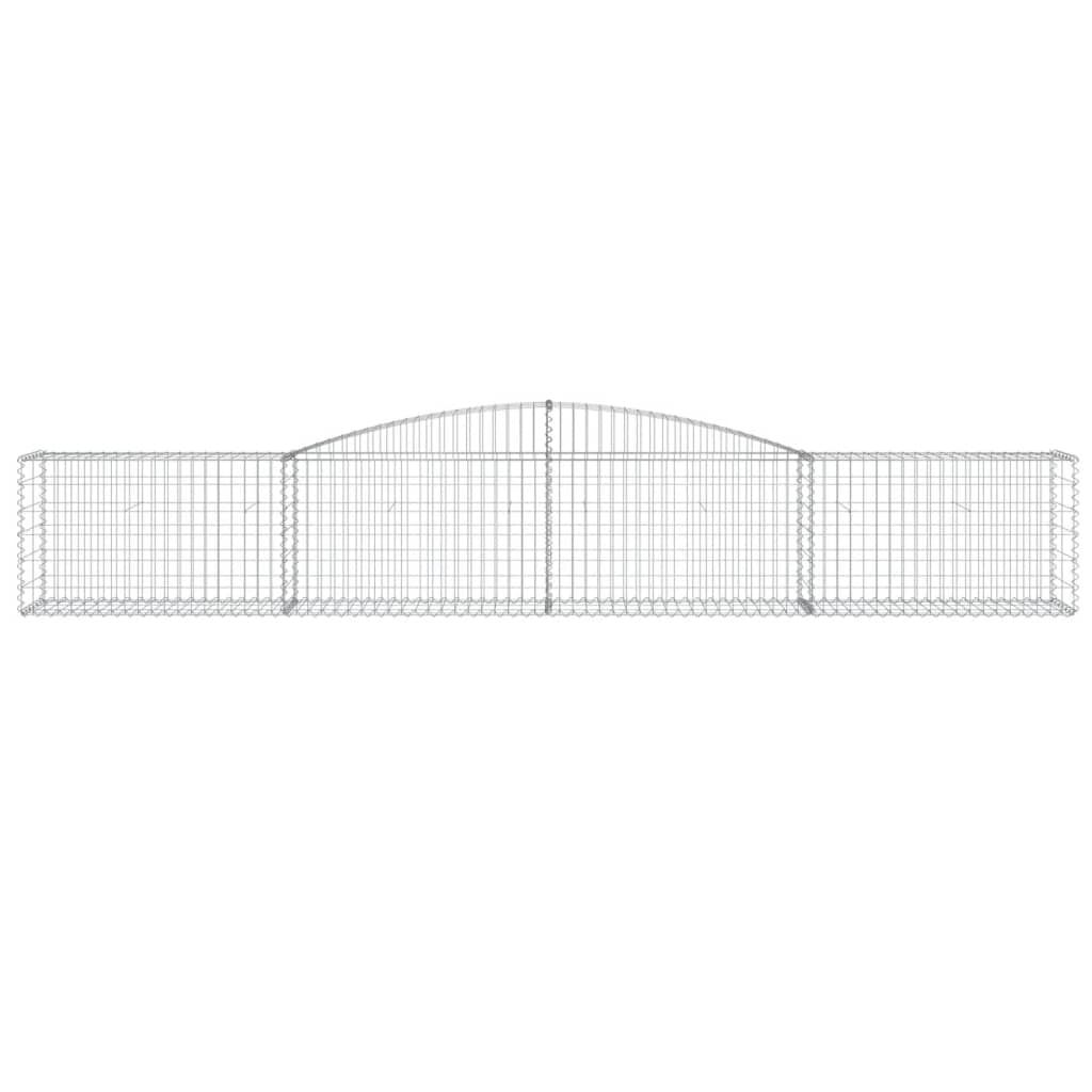 Gabionen mit Hochbogen 8 Stk. 400x50x60/80cm Verzinktes Eisen