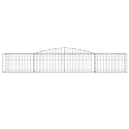 Gabionen mit Hochbogen 8 Stk. 400x50x60/80cm Verzinktes Eisen - Pazzar.ch