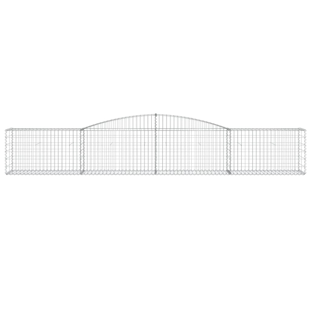 Gabionen mit Hochbogen 10 Stk. 400x50x60/80cm Verzinktes Eisen
