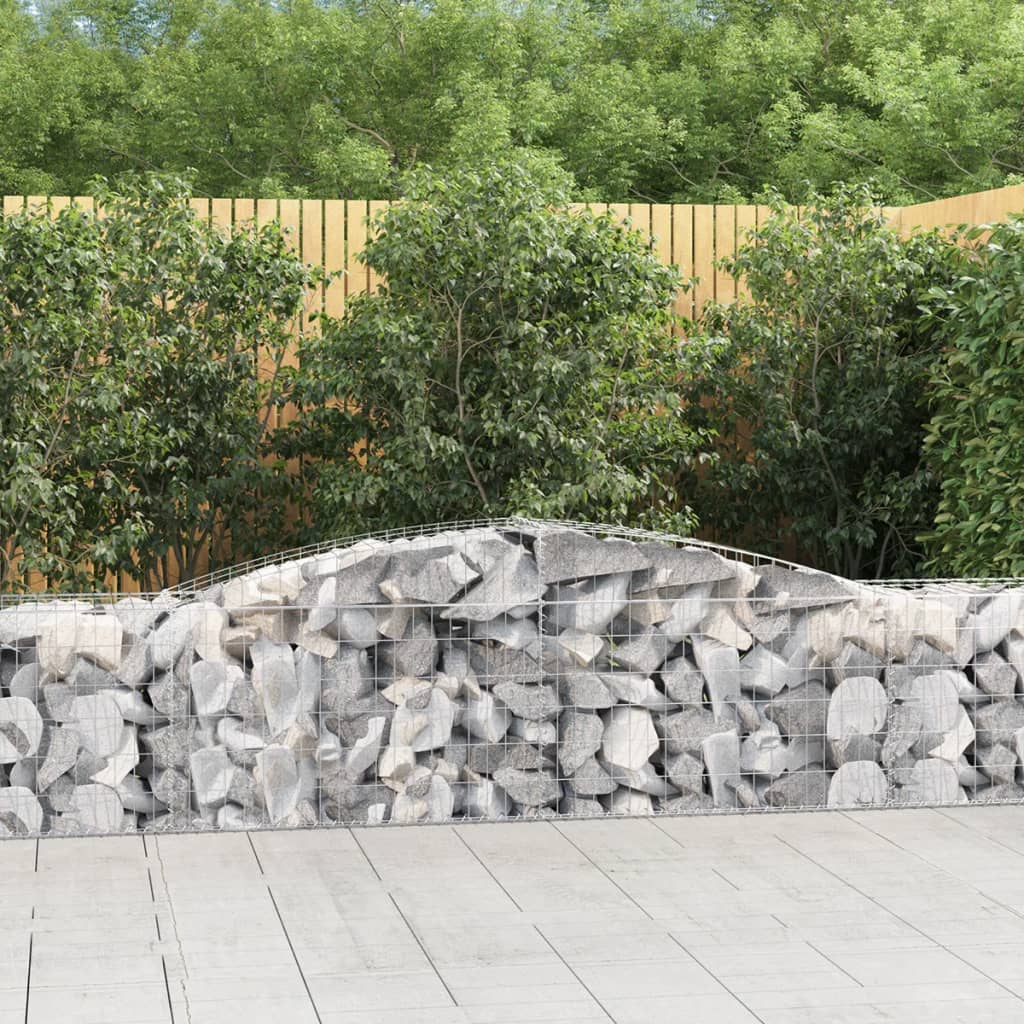 Gabionen mit Hochbogen 10 Stk. 400x50x60/80cm Verzinktes Eisen - Pazzar.ch