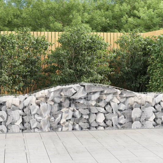 Gabionen mit Hochbogen 10 Stk. 400x50x60/80cm Verzinktes Eisen - Pazzar.ch
