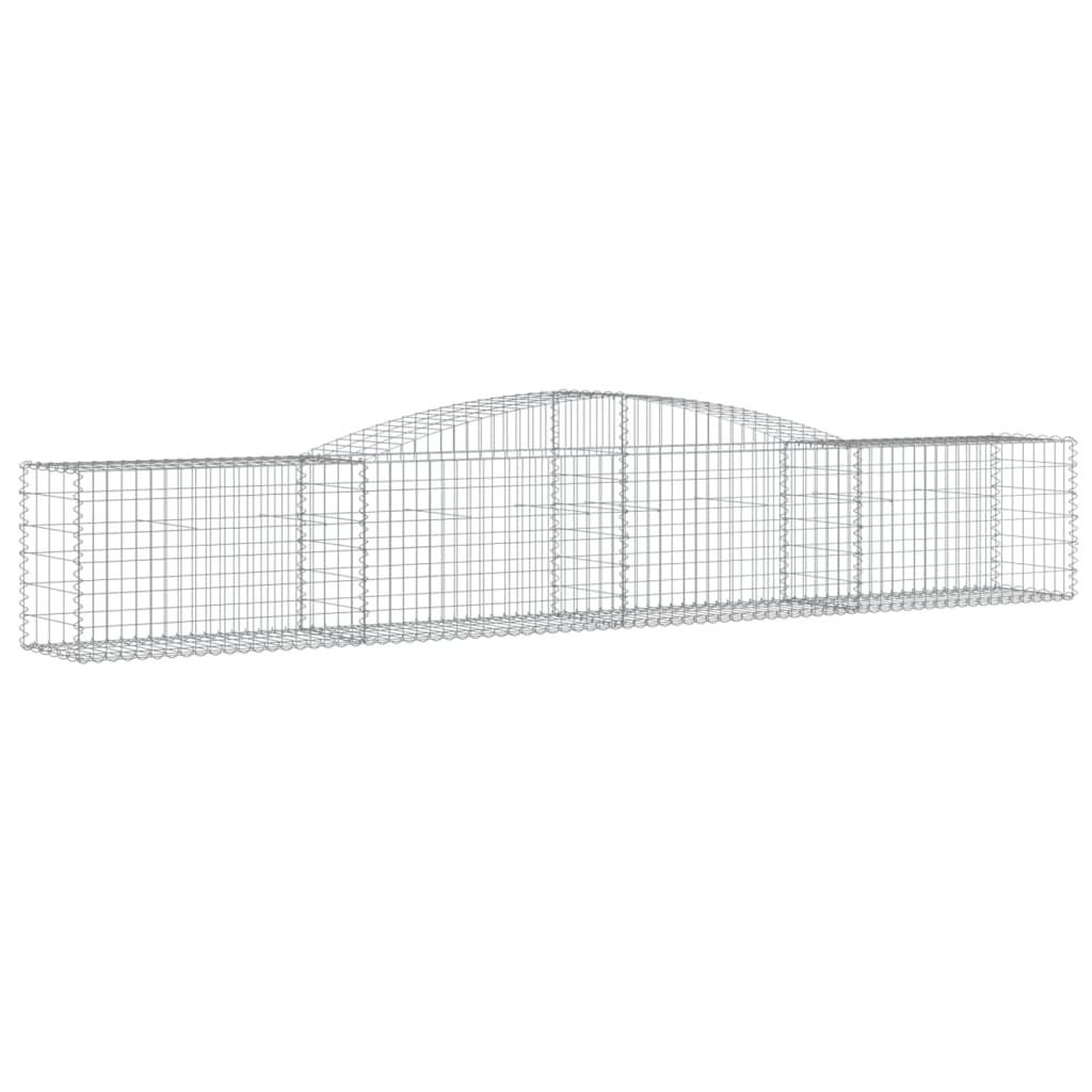 Gabionen mit Hochbogen 15 Stk. 400x50x60/80cm Verzinktes Eisen - Pazzar.ch