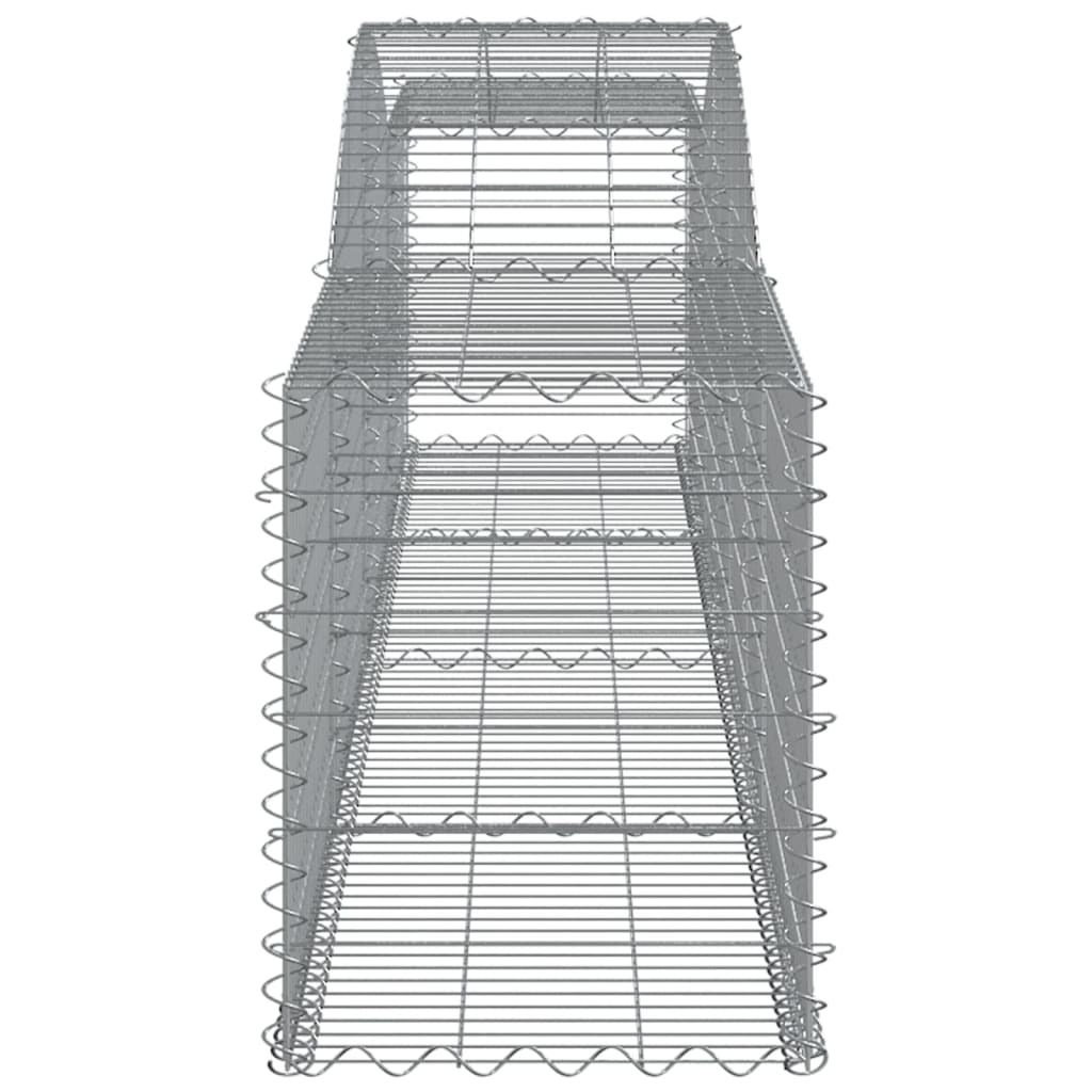 Gabionen mit Hochbogen 15 Stk. 400x50x60/80cm Verzinktes Eisen