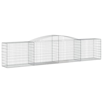 Gabionen mit Hochbogen 2 Stk. 400x50x80/100cm Verzinktes Eisen - Pazzar.ch