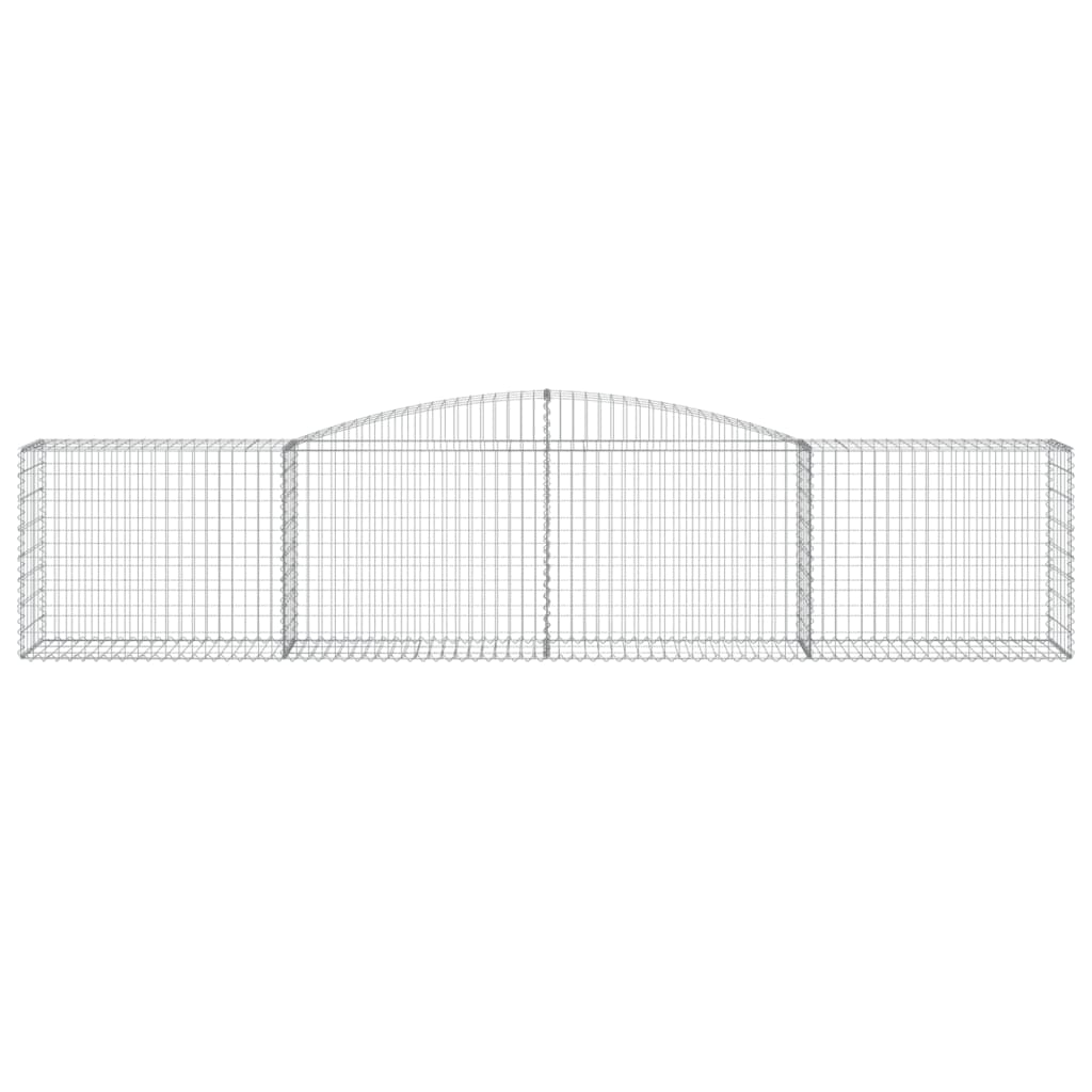 Gabionen mit Hochbogen 2 Stk. 400x50x80/100cm Verzinktes Eisen