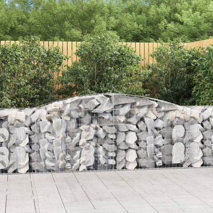 Gabionen mit Hochbogen 2 Stk. 400x50x80/100cm Verzinktes Eisen - Pazzar.ch