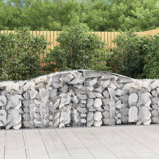 Gabionen mit Hochbogen 2 Stk. 400x50x80/100cm Verzinktes Eisen - Pazzar.ch