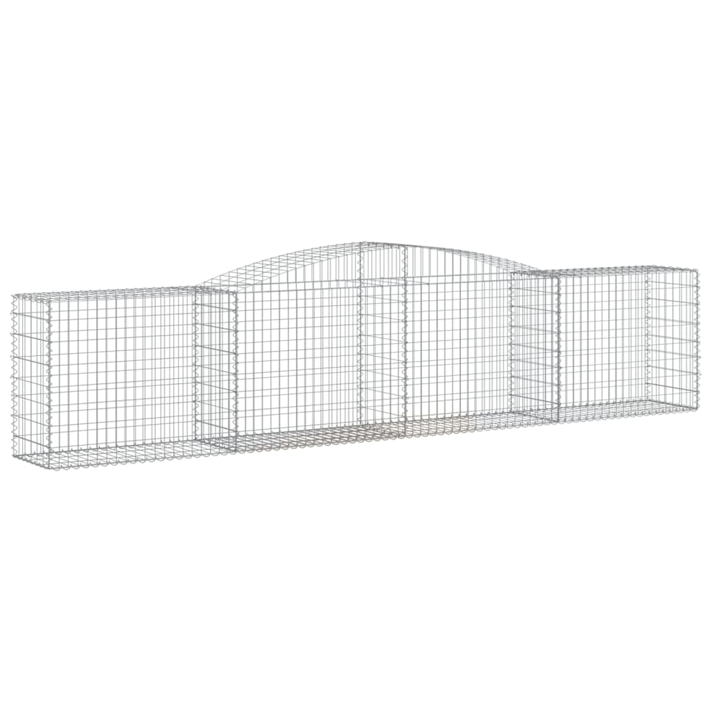 Gabionen mit Hochbogen 8 Stk. 400x50x80/100cm Verzinktes Eisen