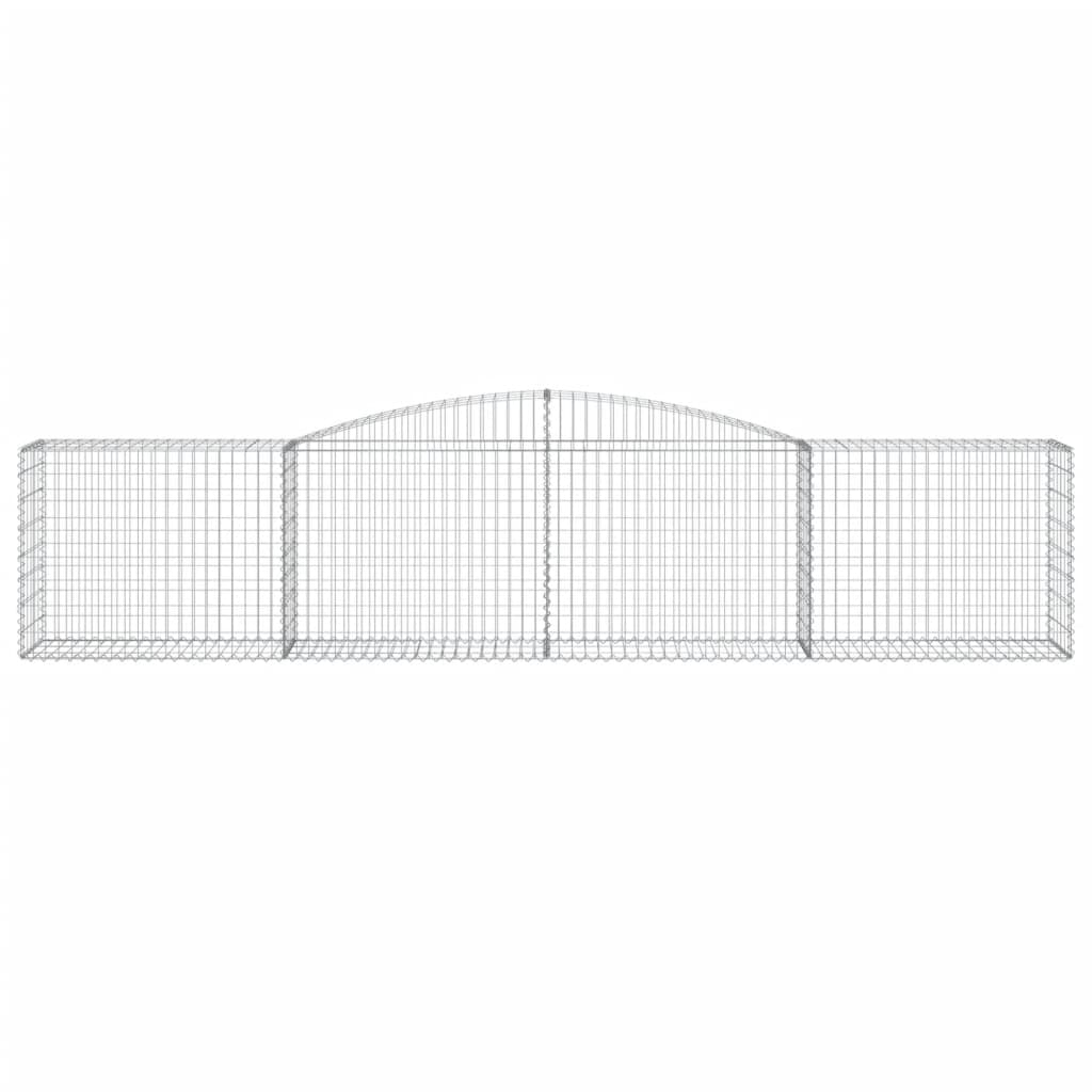 Gabionen mit Hochbogen 8 Stk. 400x50x80/100cm Verzinktes Eisen