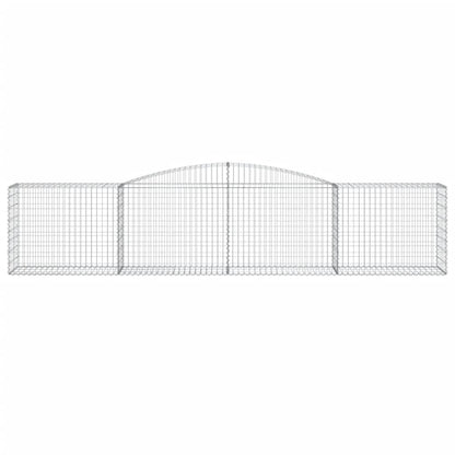 Gabionen mit Hochbogen 8 Stk. 400x50x80/100cm Verzinktes Eisen - Pazzar.ch