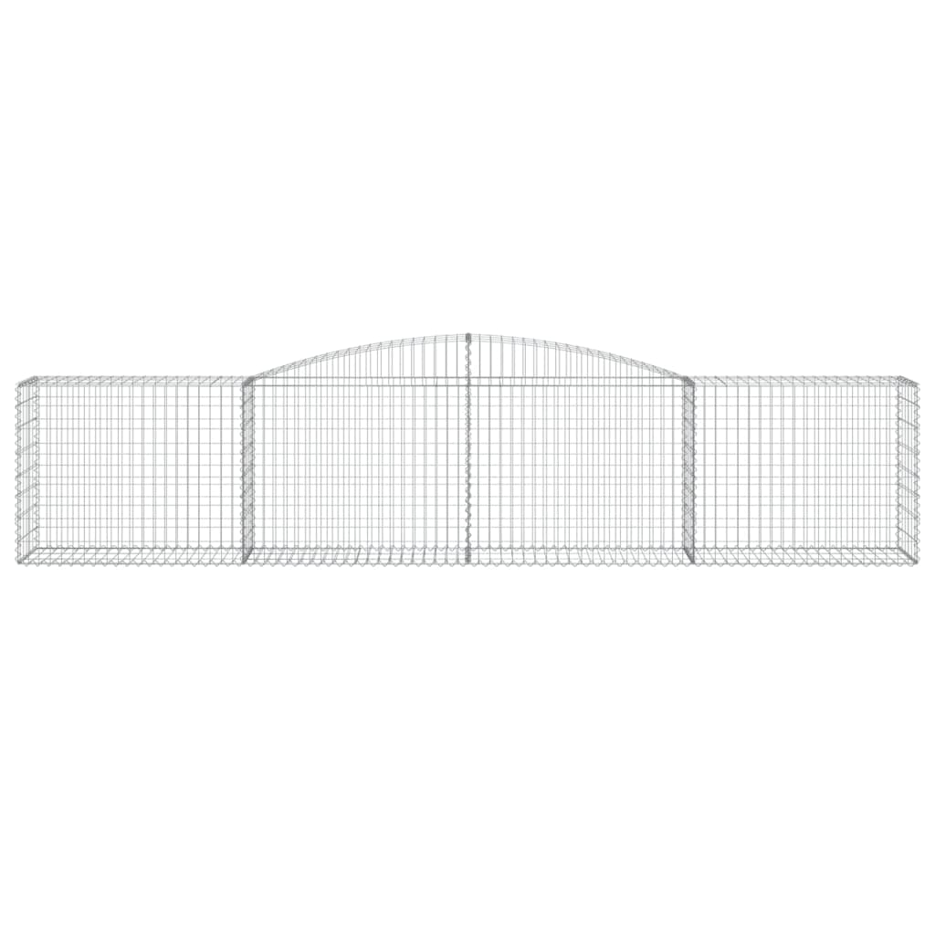 Gabionen mit Hochbogen 9 Stk. 400x50x80/100cm Verzinktes Eisen
