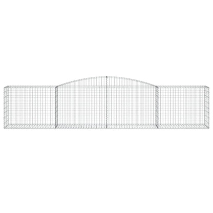 Gabionen mit Hochbogen 9 Stk. 400x50x80/100cm Verzinktes Eisen - Pazzar.ch