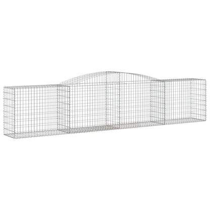 Gabionen mit Hochbogen 15 Stk. 400x50x80/100cm Verzinktes Eisen - Pazzar.ch