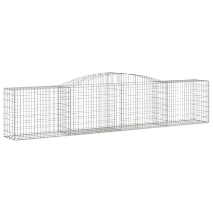 Gabionen mit Hochbogen 25 Stk. 400x50x80/100cm Verzinktes Eisen - Pazzar.ch