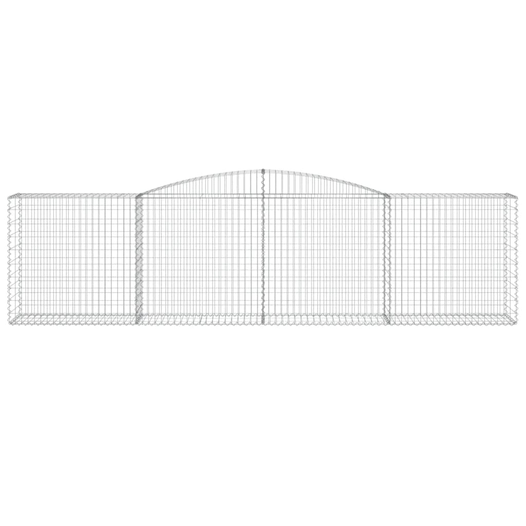 Gabionen mit Hochbogen 4 Stk. 400x50x100/120cm Verzinktes Eisen