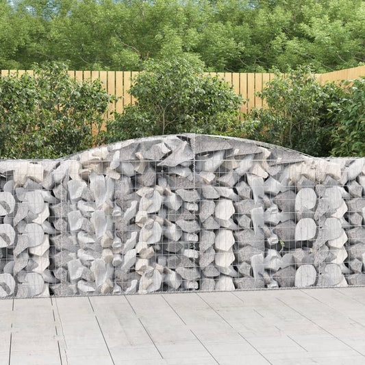 Gabionen mit Hochbogen 4 Stk. 400x50x100/120cm Verzinktes Eisen - Pazzar.ch