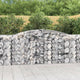 Gabionen mit Hochbogen 4 Stk. 400x50x100/120cm Verzinktes Eisen