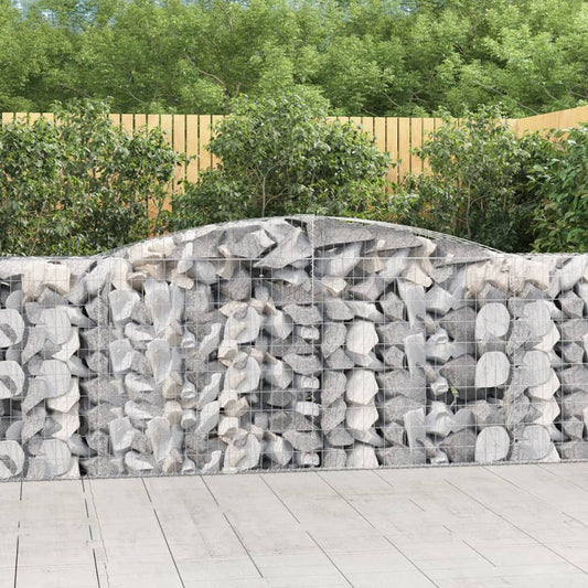 Gabionen mit Hochbogen 5 Stk. 400x50x100/120cm Verzinktes Eisen - Pazzar.ch