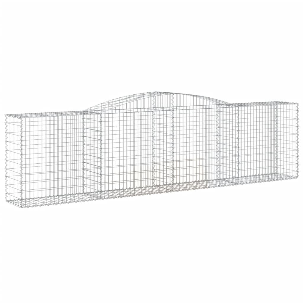 Gabionen mit Hochbogen 6 Stk. 400x50x100/120cm Verzinktes Eisen