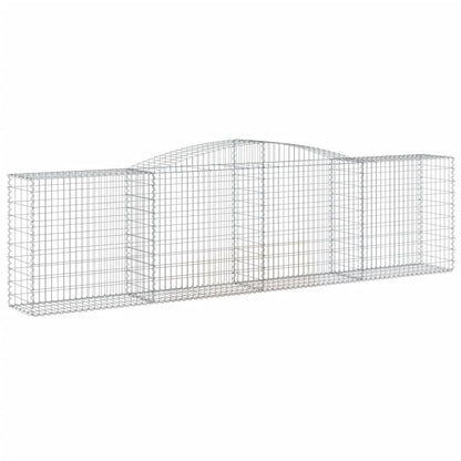 Gabionen mit Hochbogen 6 Stk. 400x50x100/120cm Verzinktes Eisen - Pazzar.ch