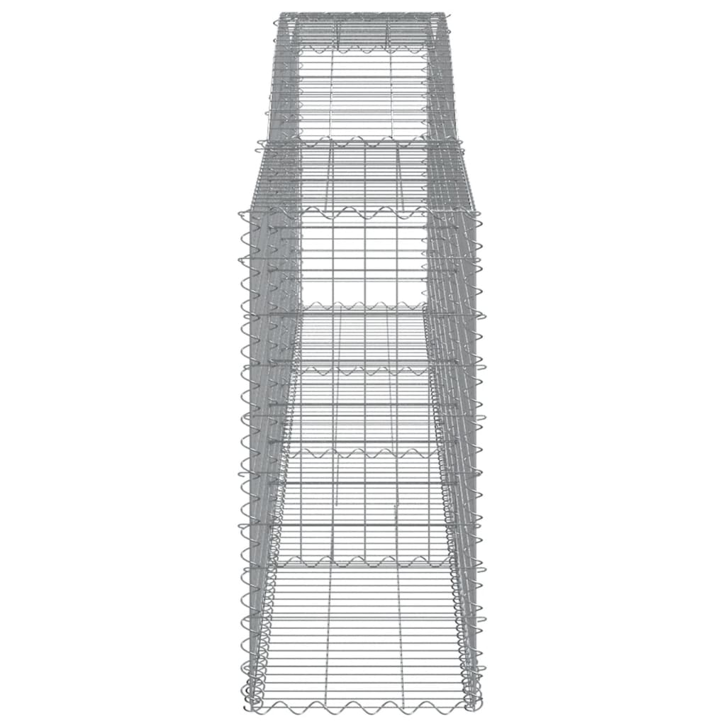 Gabionen mit Hochbogen 7 Stk. 400x50x100/120cm Verzinktes Eisen