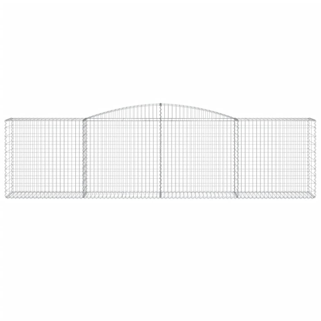Gabionen mit Hochbogen 8 Stk. 400x50x100/120cm Verzinktes Eisen