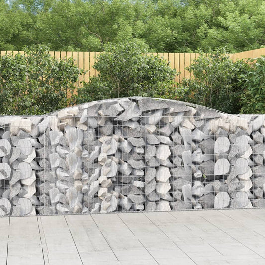 Gabionen mit Hochbogen 8 Stk. 400x50x100/120cm Verzinktes Eisen - Pazzar.ch