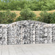 Gabionen mit Hochbogen 8 Stk. 400x50x100/120cm Verzinktes Eisen