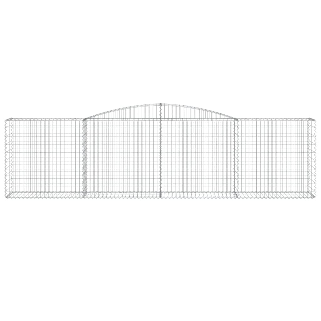 Gabionen mit Hochbogen 9 Stk. 400x50x100/120cm Verzinktes Eisen