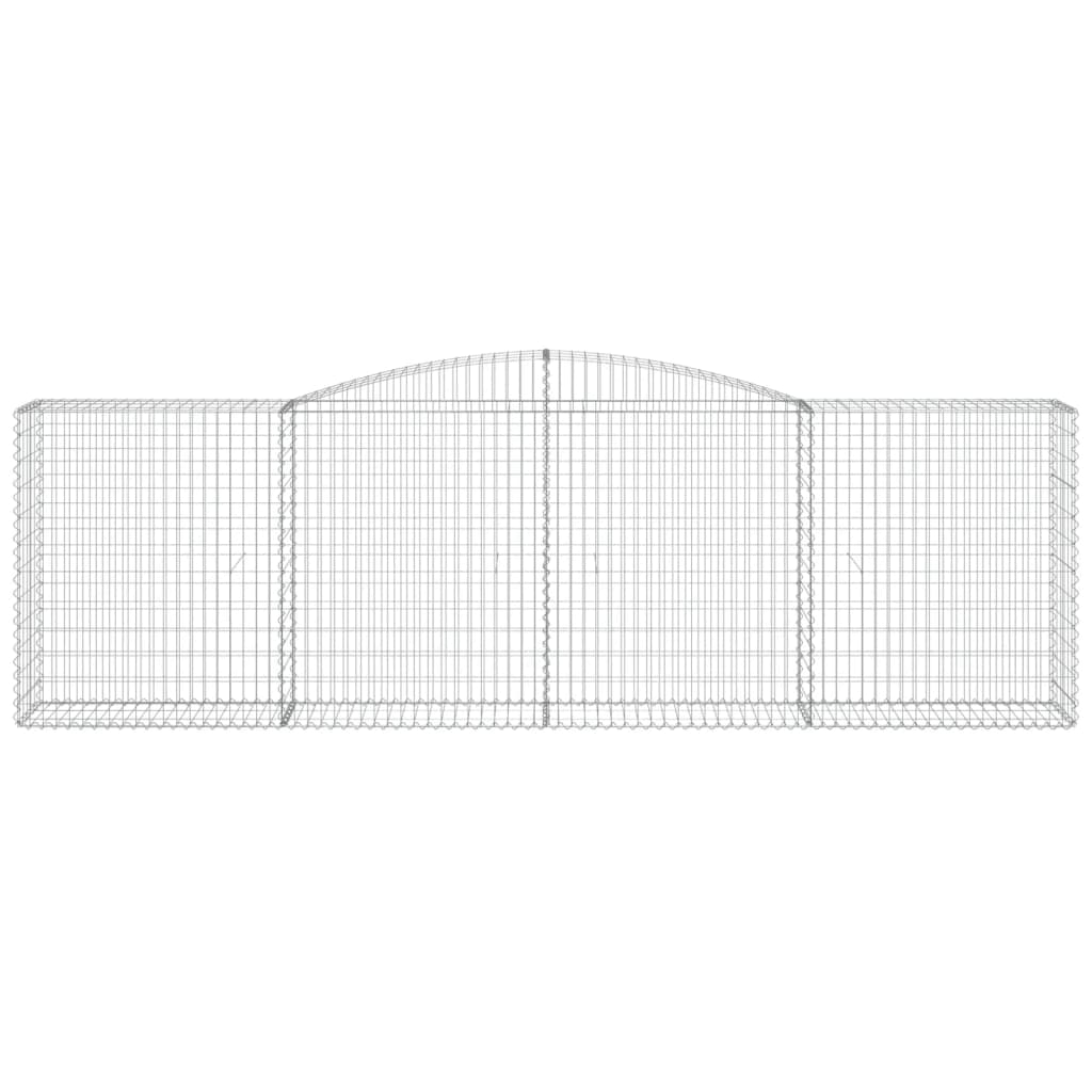 Gabionen mit Hochbogen 2 Stk. 400x50x120/140cm Verzinktes Eisen