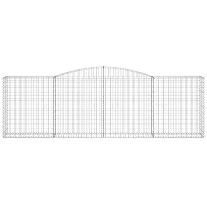 Gabionen mit Hochbogen 3 Stk. 400x50x120/140cm Verzinktes Eisen - Pazzar.ch