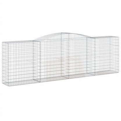 Gabionen mit Hochbogen 6 Stk. 400x50x120/140cm Verzinktes Eisen - Pazzar.ch