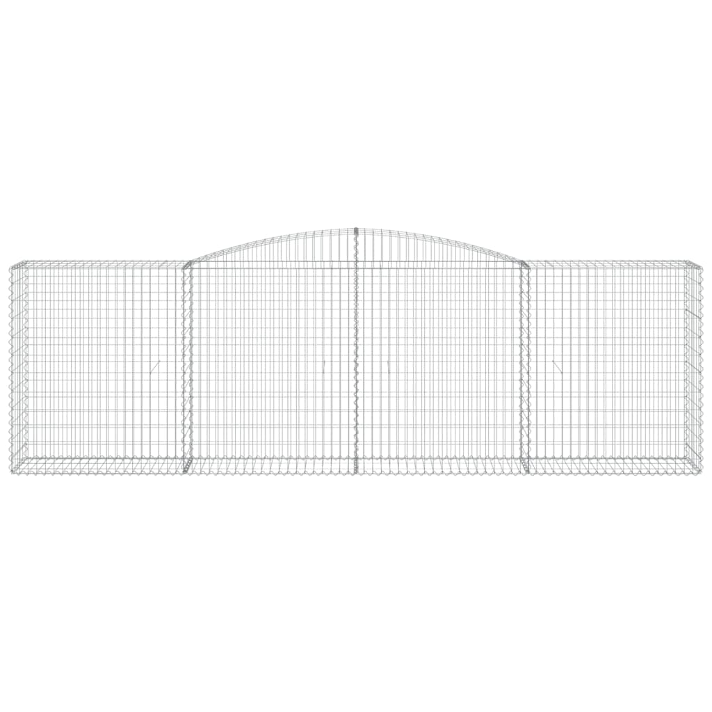 Gabionen mit Hochbogen 6 Stk. 400x50x120/140cm Verzinktes Eisen