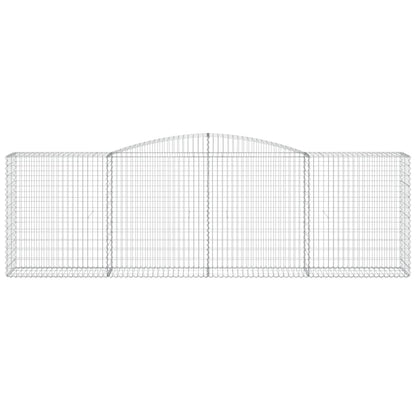 Gabionen mit Hochbogen 6 Stk. 400x50x120/140cm Verzinktes Eisen - Pazzar.ch