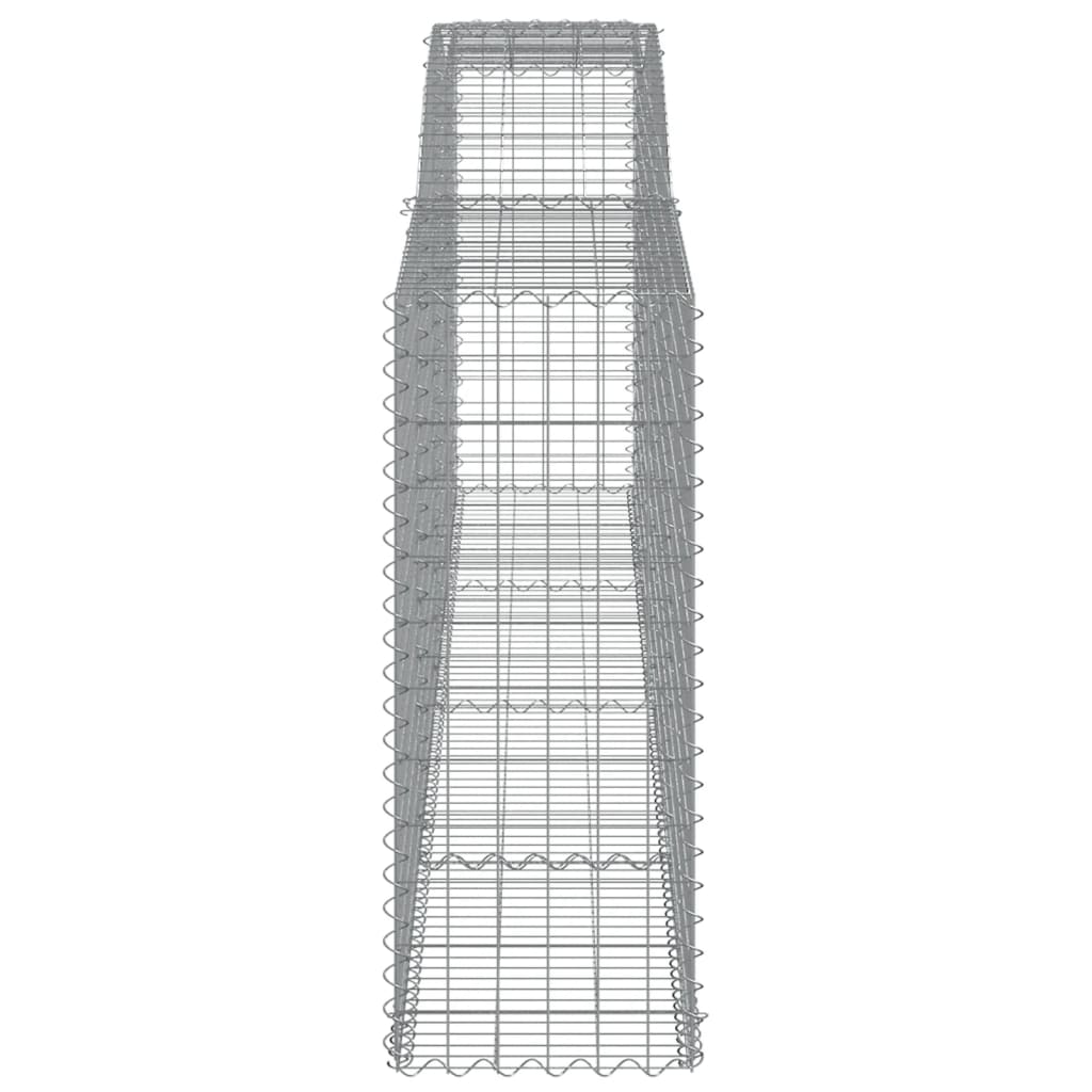 Gabionen mit Hochbogen 7 Stk. 400x50x120/140cm Verzinktes Eisen