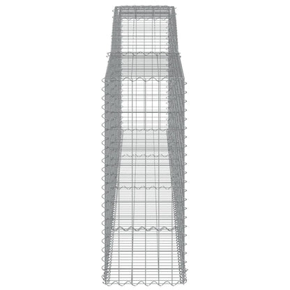 Gabionen mit Hochbogen 7 Stk. 400x50x120/140cm Verzinktes Eisen - Pazzar.ch