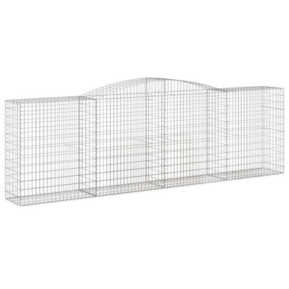 Gabionen mit Hochbogen 8 Stk. 400x50x120/140cm Verzinktes Eisen - Pazzar.ch