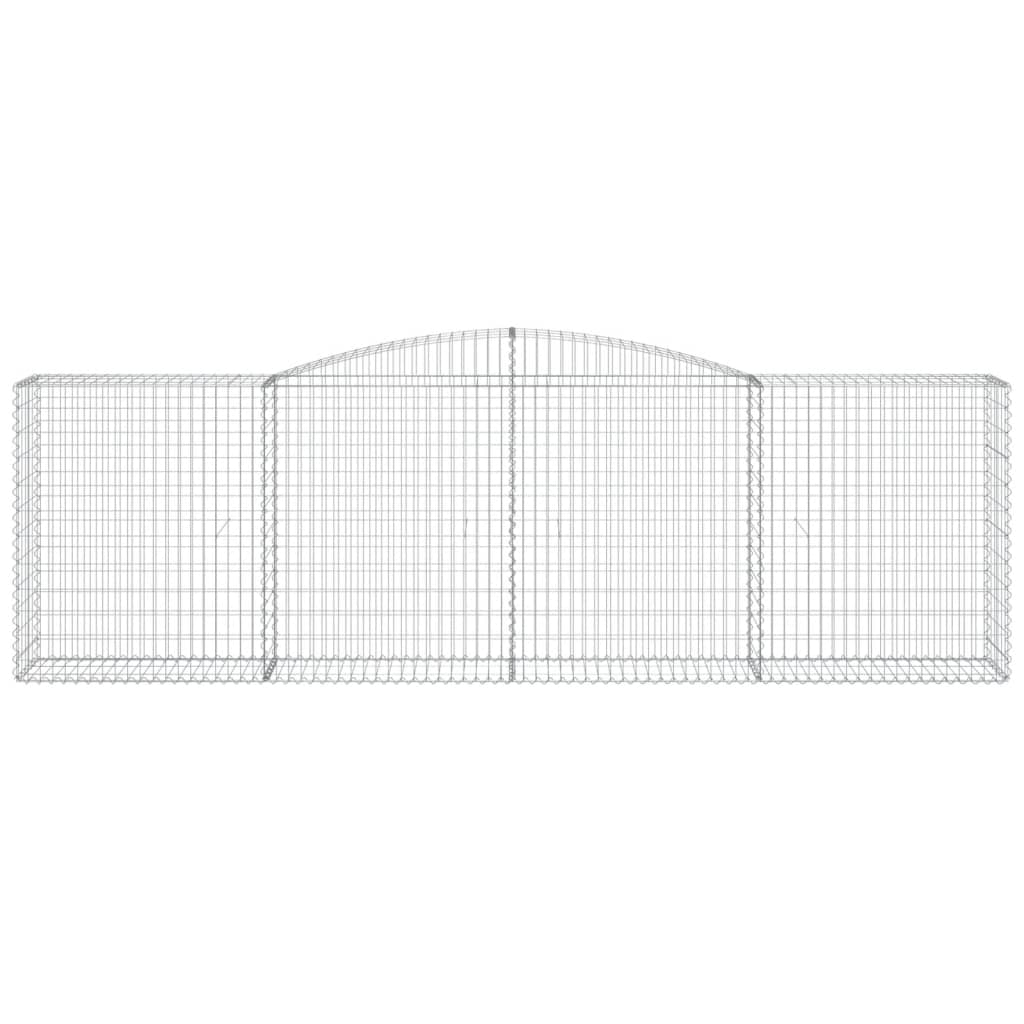 Gabionen mit Hochbogen 8 Stk. 400x50x120/140cm Verzinktes Eisen