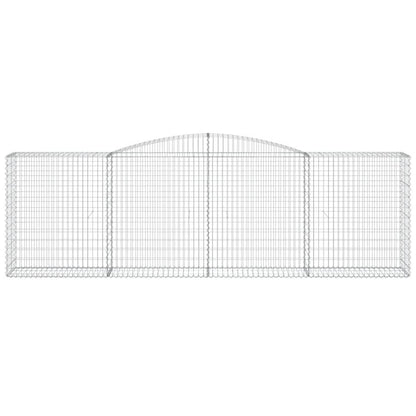 Gabionen mit Hochbogen 8 Stk. 400x50x120/140cm Verzinktes Eisen - Pazzar.ch