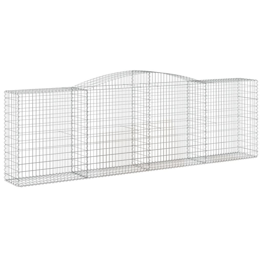Gabionen mit Hochbogen 10 Stk 400x50x120/140cm Verzinktes Eisen