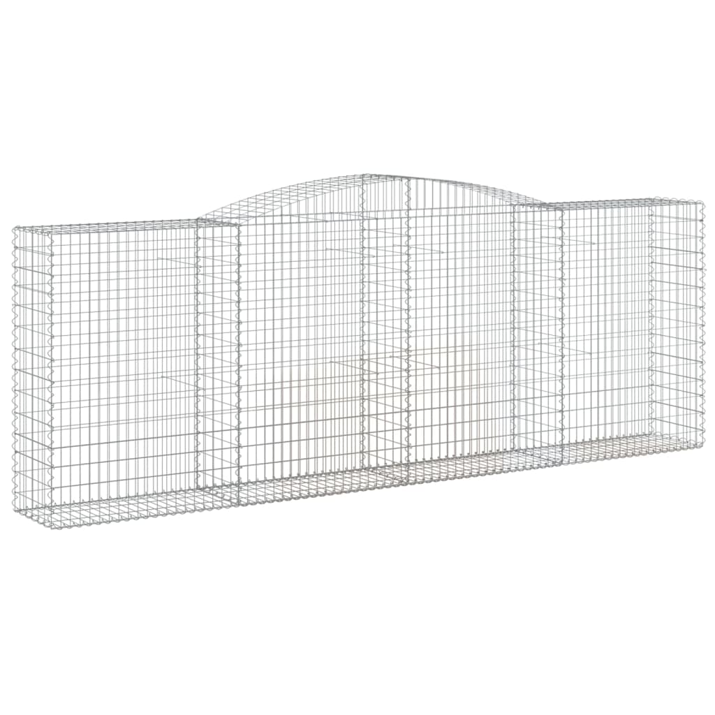 Gabionen mit Hochbogen 3 Stk. 400x50x140/160cm Verzinktes Eisen