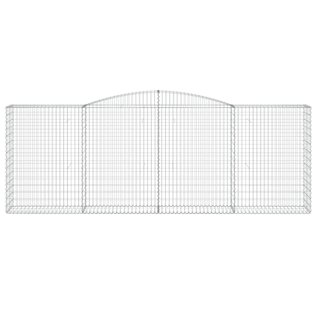 Gabionen mit Hochbogen 4 Stk. 400x50x140/160cm Verzinktes Eisen