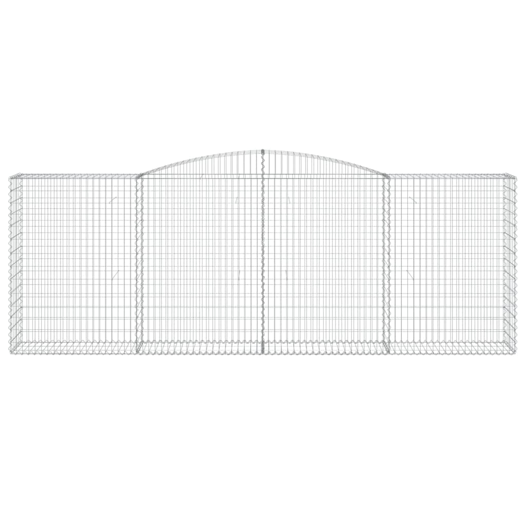 Gabionen mit Hochbogen 8 Stk. 400x50x140/160cm Verzinktes Eisen