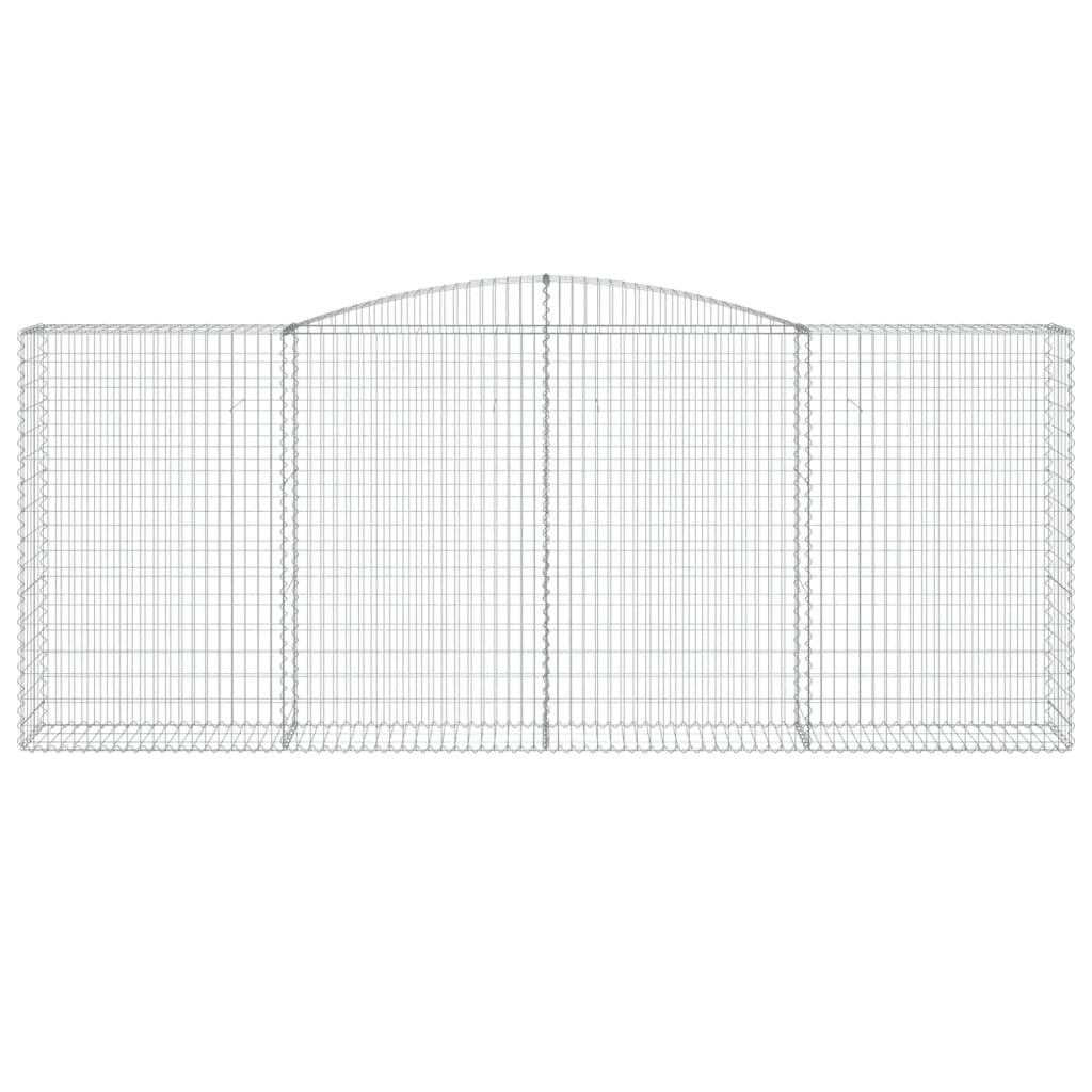 Gabionen mit Hochbogen 2 Stk. 400x50x160/180cm Verzinktes Eisen