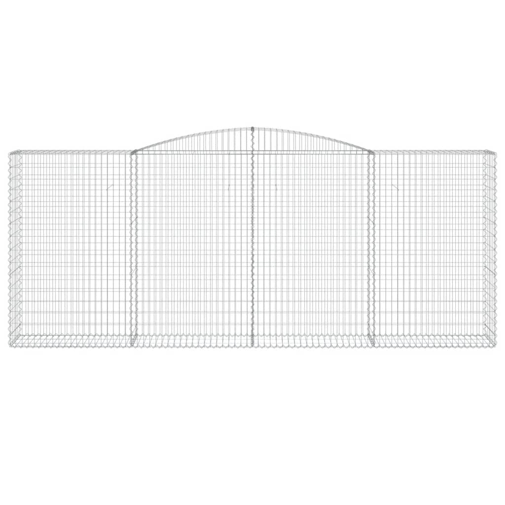 Gabionen mit Hochbogen 3 Stk. 400x50x160/180cm Verzinktes Eisen