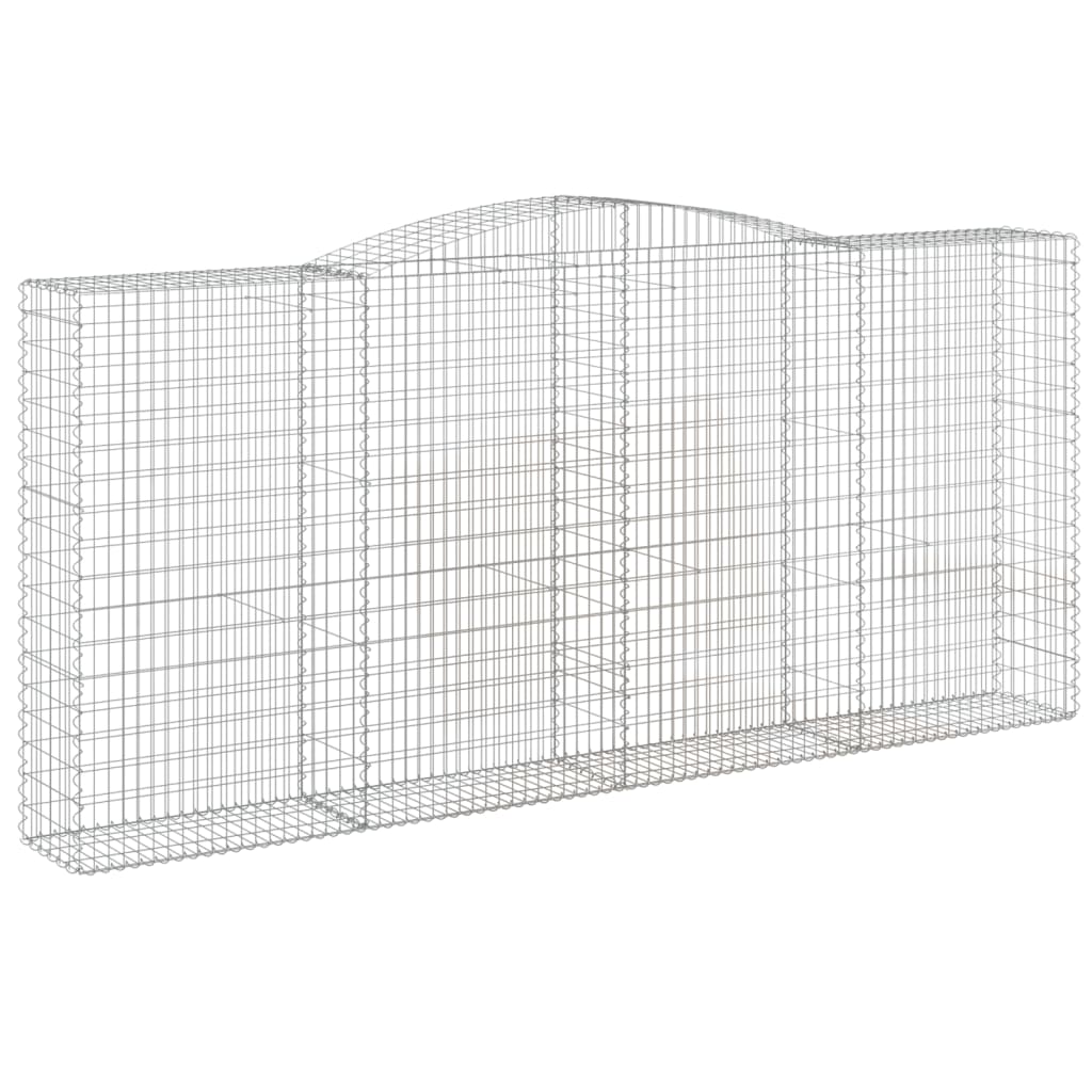 Gabionen mit Hochbogen 2 Stk. 400x50x180/200cm Verzinktes Eisen - Pazzar.ch