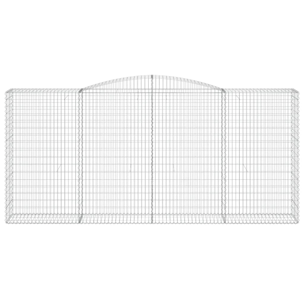 Gabionen mit Hochbogen 2 Stk. 400x50x180/200cm Verzinktes Eisen