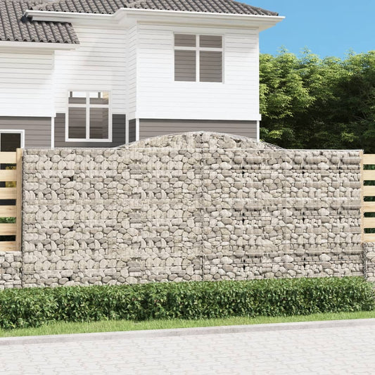 Gabionen mit Hochbogen 3 Stk. 400x50x180/200cm Verzinktes Eisen - Pazzar.ch