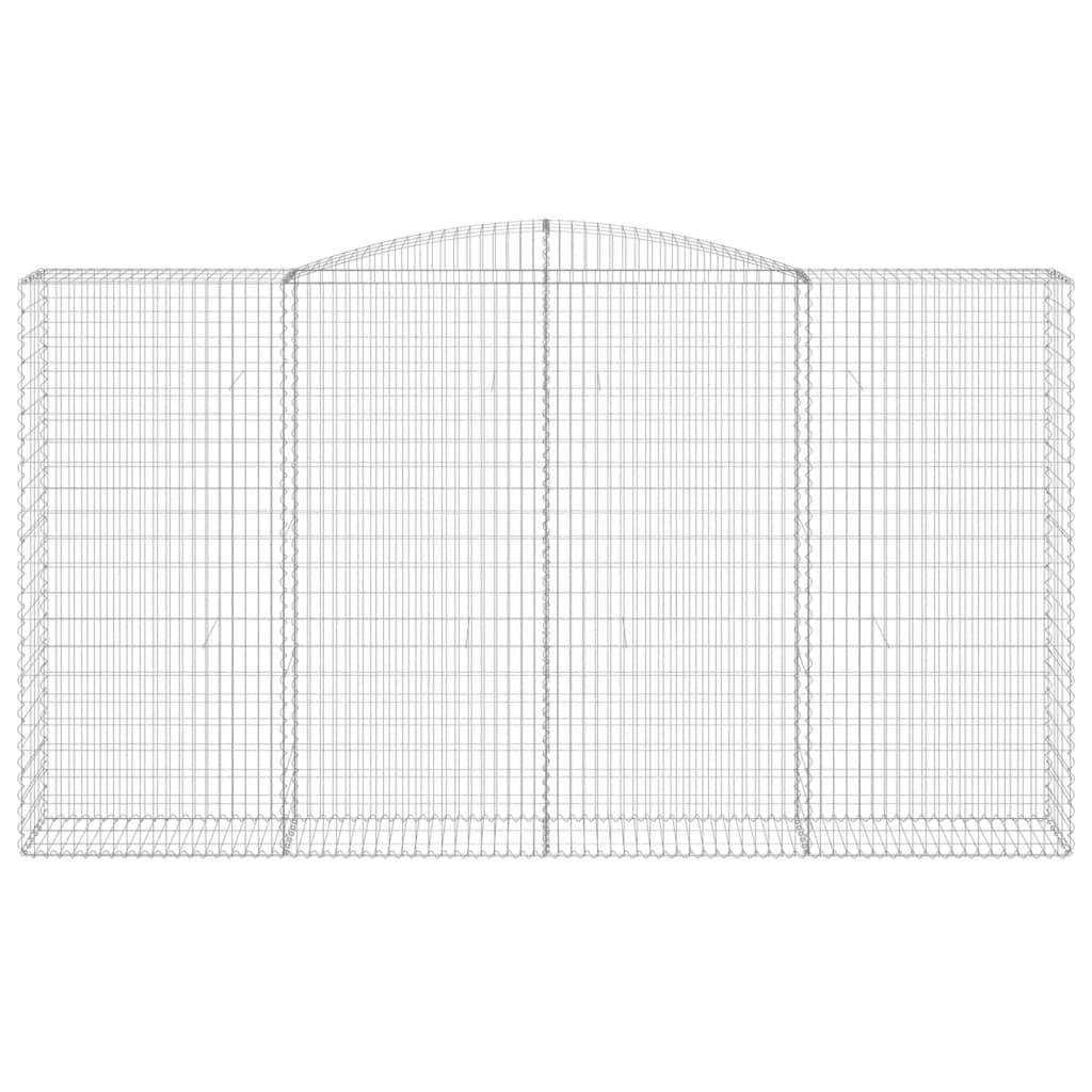 Gabionen mit Hochbogen 2 Stk. 400x50x220/240cm Verzinktes Eisen